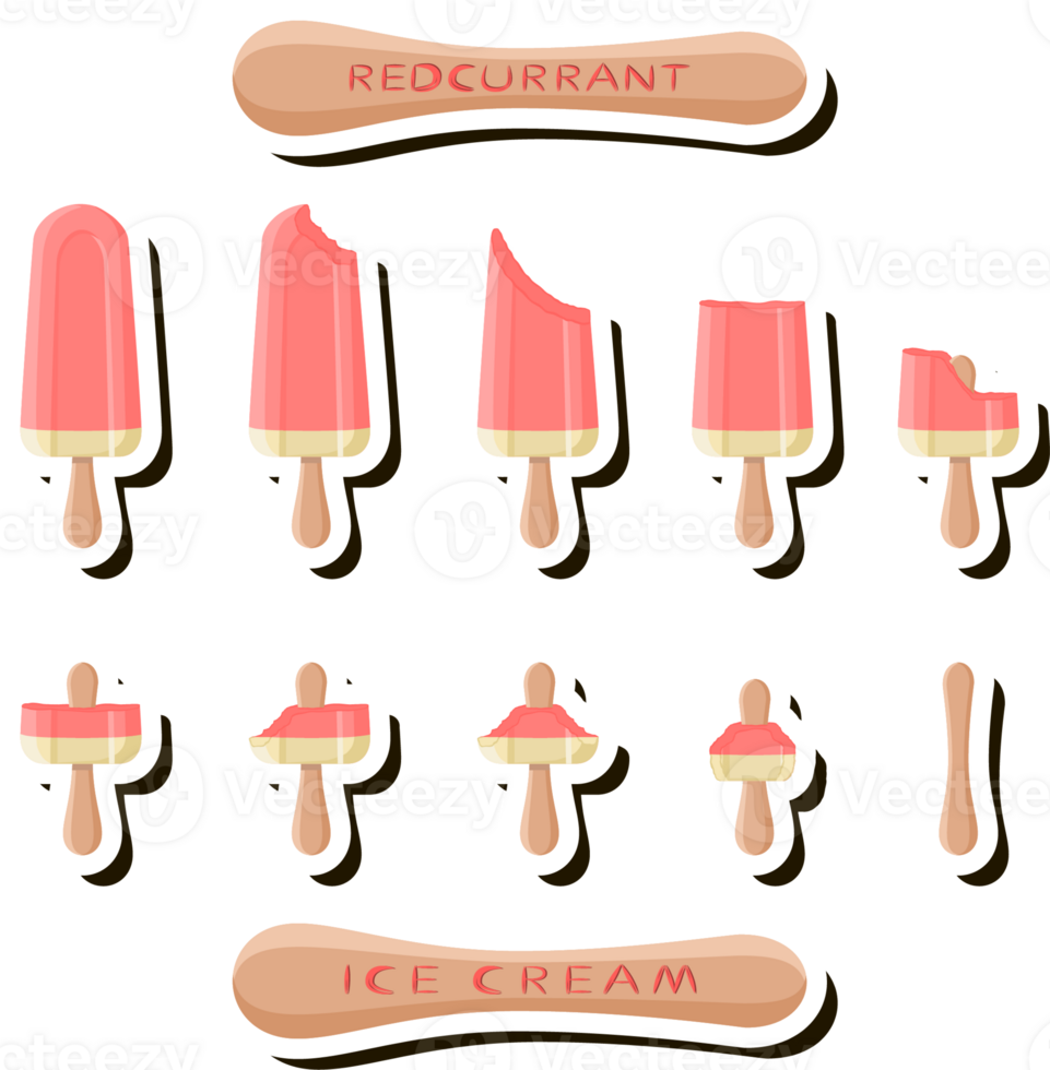 Big set different forms natural dessert ice cream of consisting various ingredients png