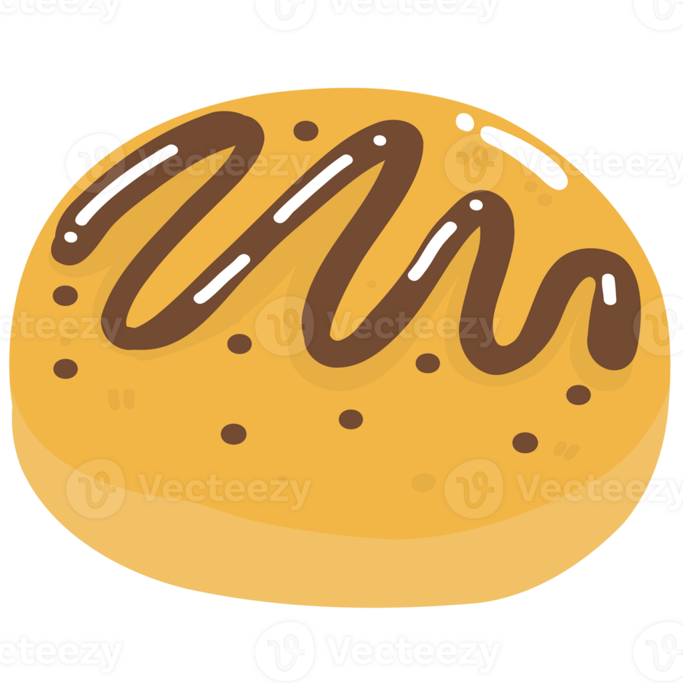 Bread with chocolate sauce Illustration png