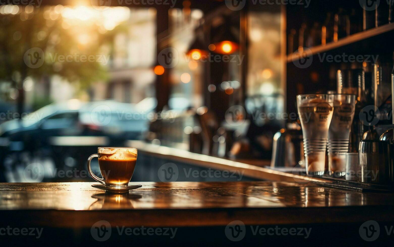 AI generated Blurred Coffee Dreamscapes photo
