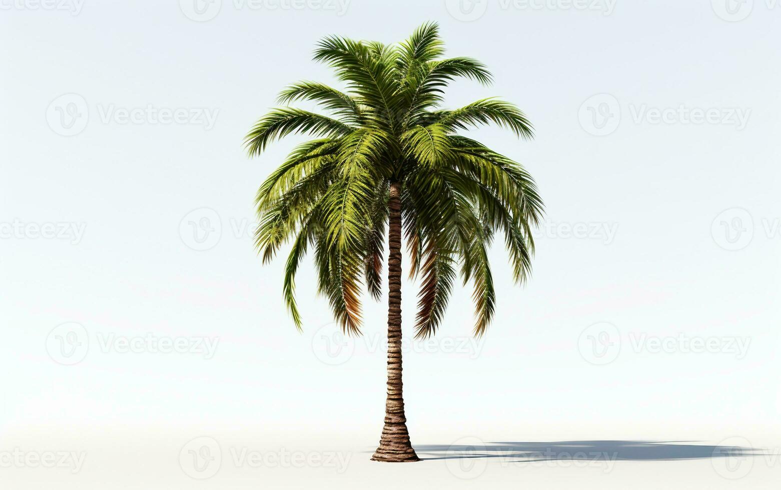 AI generated 8K Rendering of Palm Tree on White Background. photo