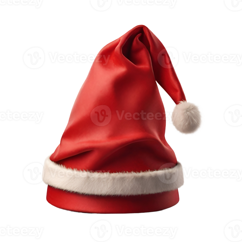 AI generated a santa hat on a transparent background png