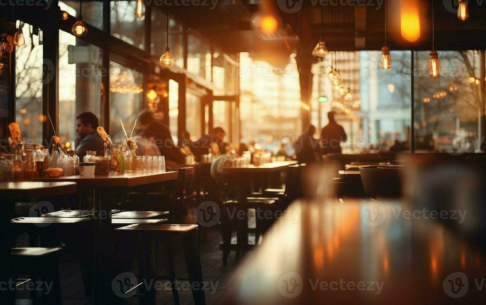 AI generated Blurred Restaurant Background photo