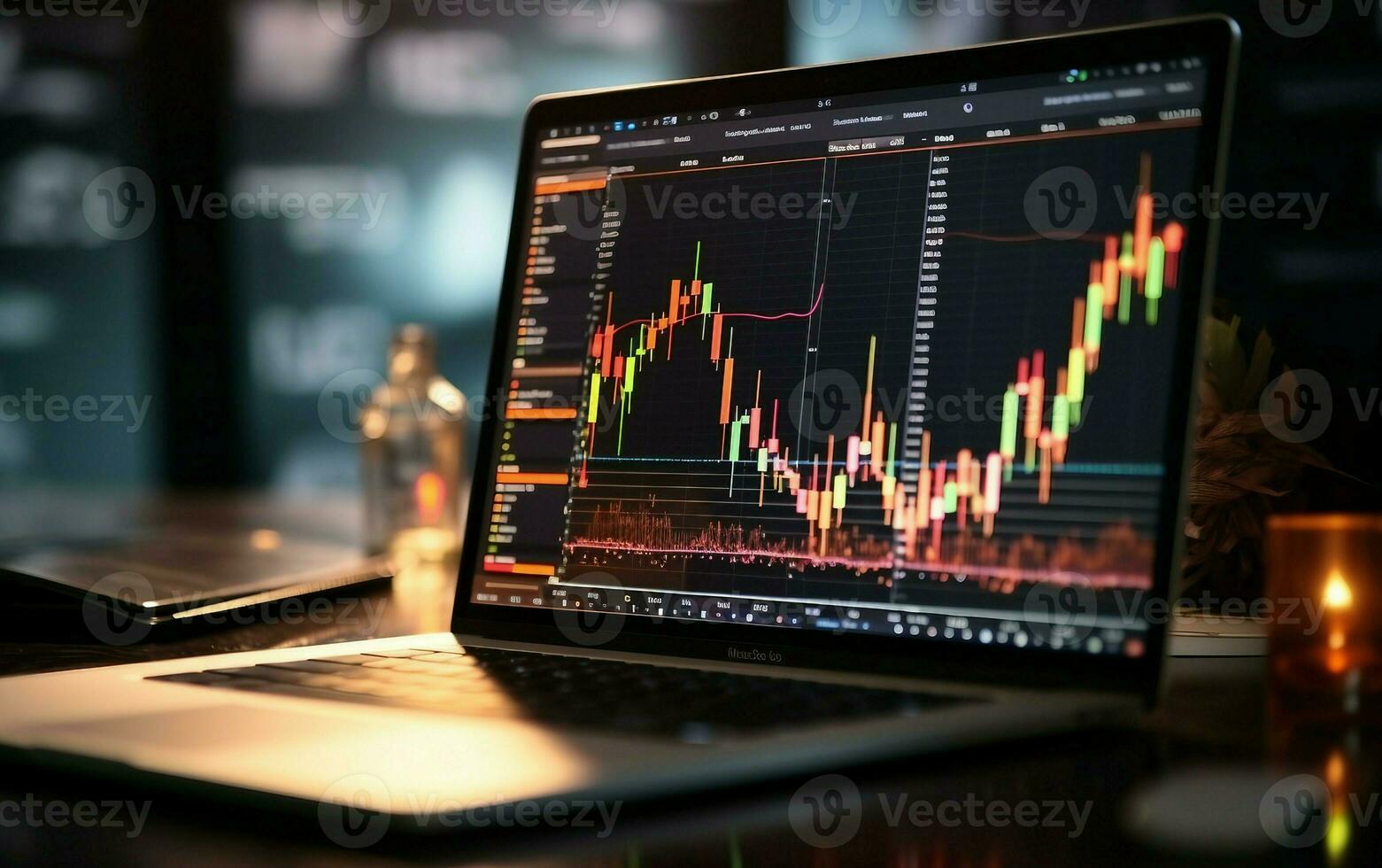 AI generated Financial Candlestick Trends photo