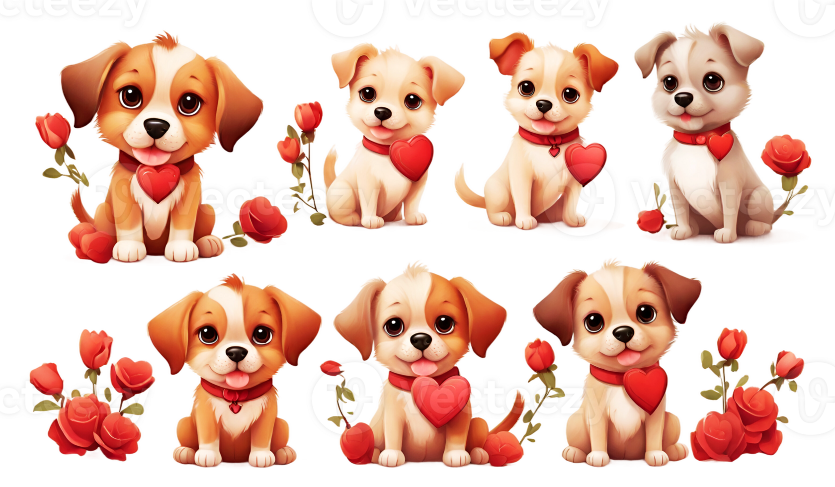 ai generado San Valentín día perrito clipart png