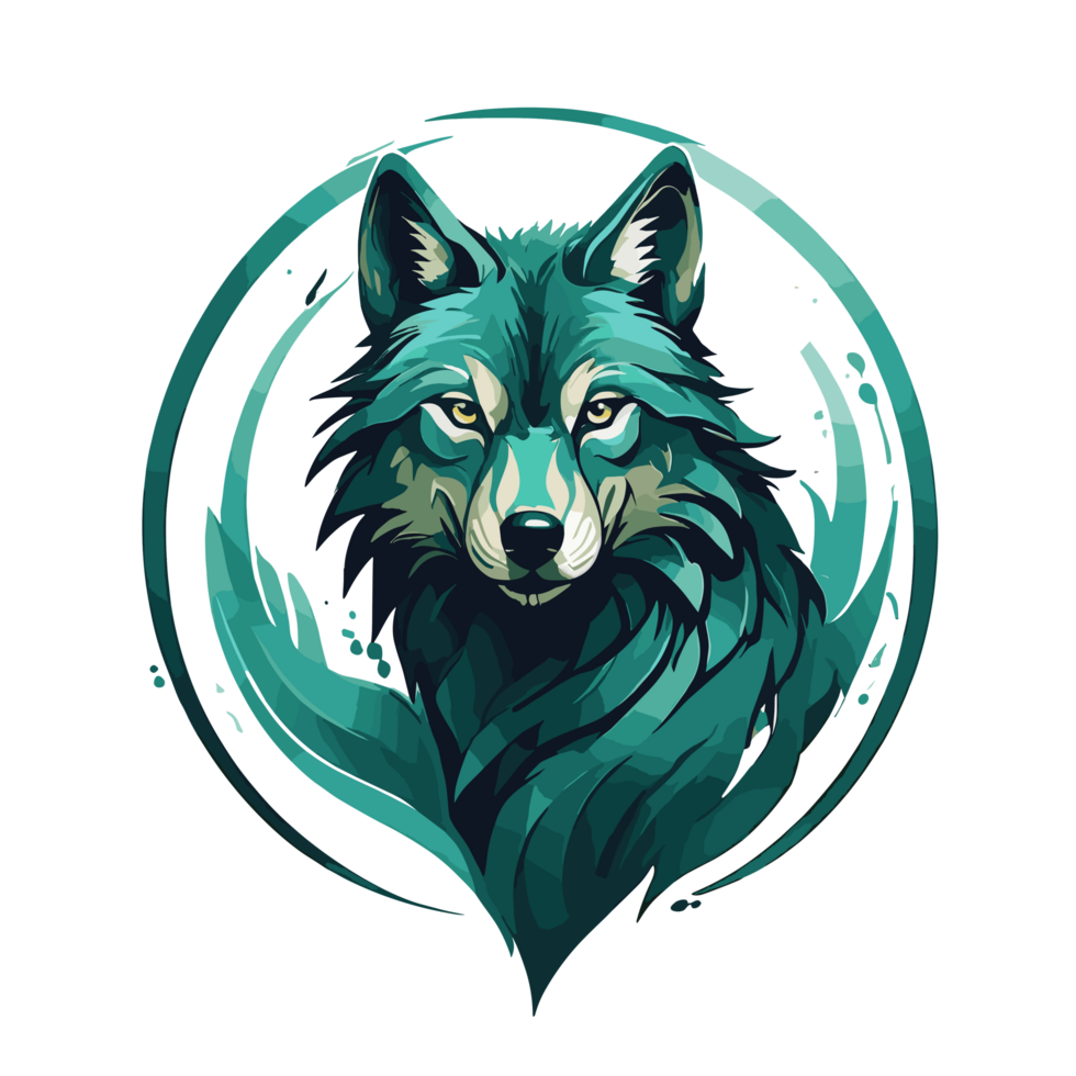 ai generiert das Wolf Maskottchen Eigenschaften ein Esport Charakter Design zum Wolf Spiele und Sport. Wolf Kopf Illustration Logo Vektor png