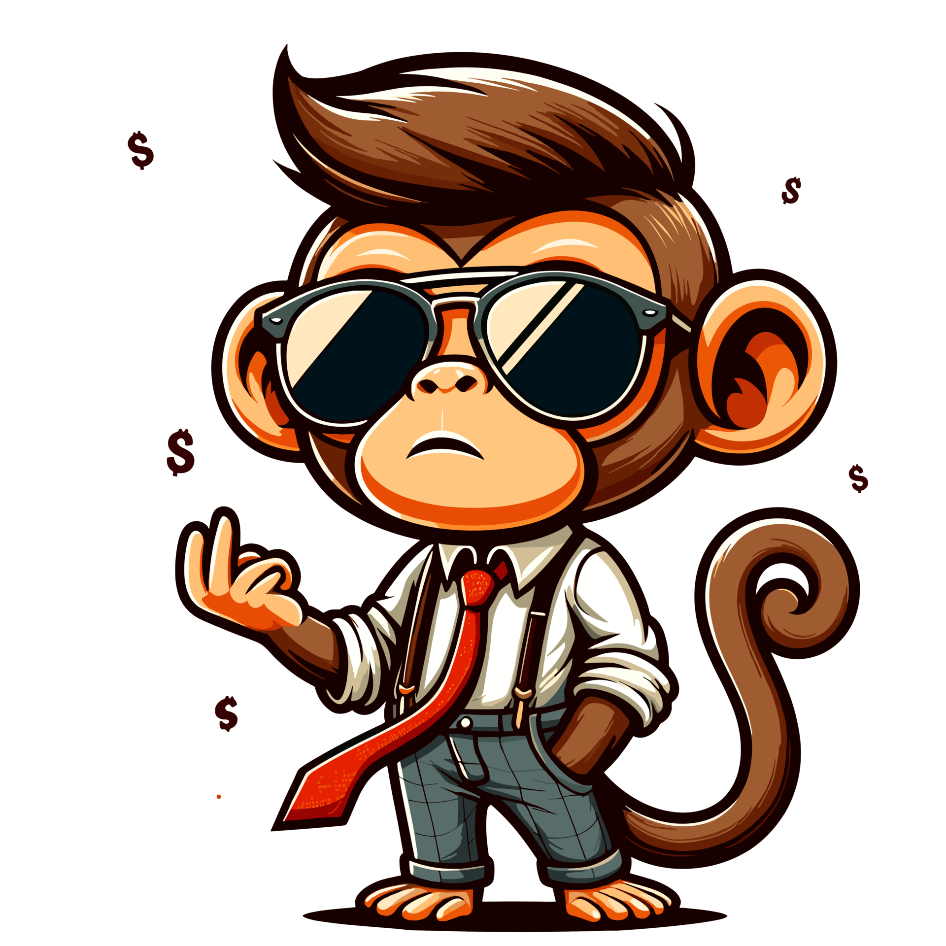 Cute Monkey Cartoon Design Character 9366767 Png - vrogue.co