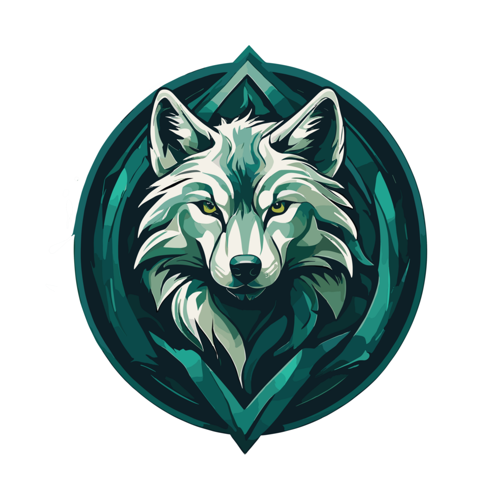 ai gegenereerd de wolf mascotte Kenmerken een esports karakter ontwerp voor wolf spellen en sport. wolf hoofd illustratie logo vector png