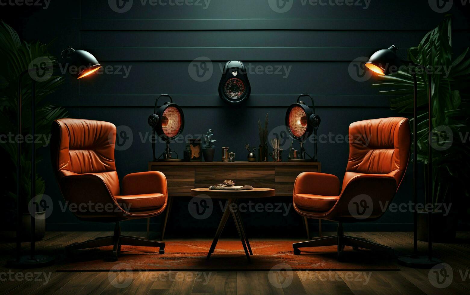 AI generated Podcast Studio Setup photo