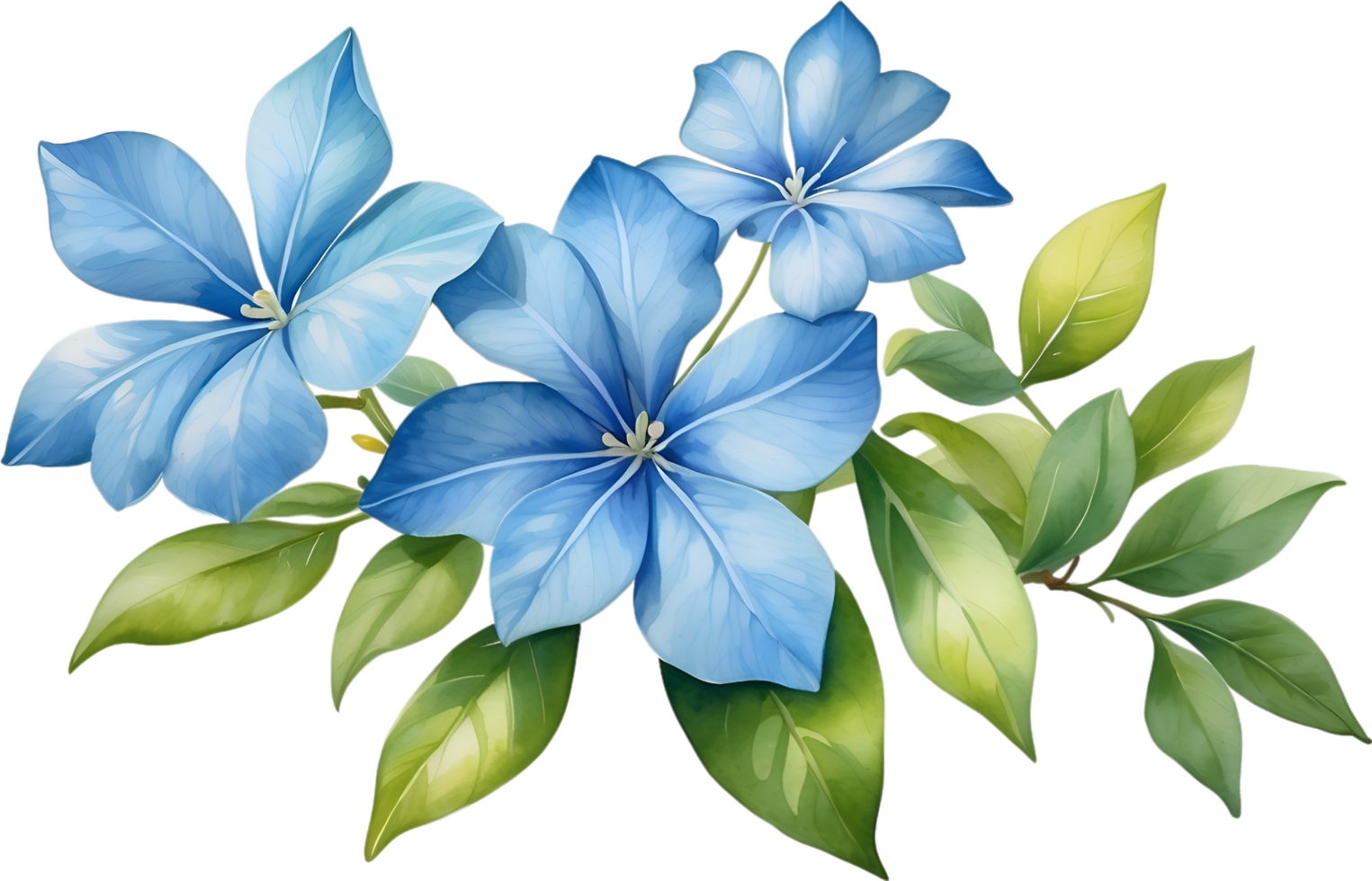 AI generated Watercolor painting of Cape Plumbago flower. Ai-Generated png