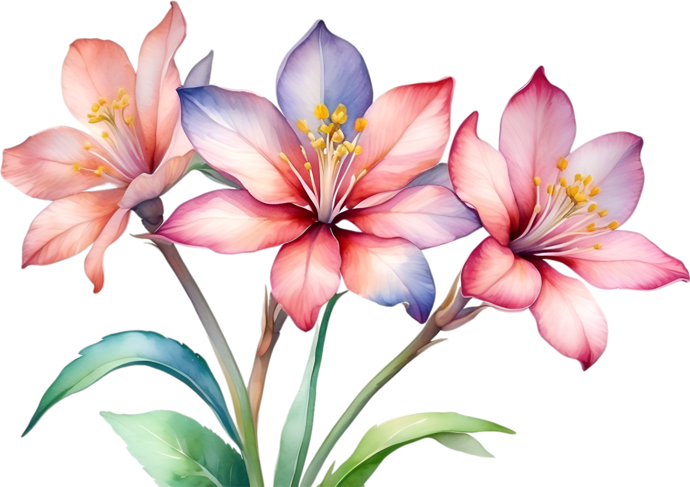 AI generated Watercolor painting of Penta flower. Ai-Generated png