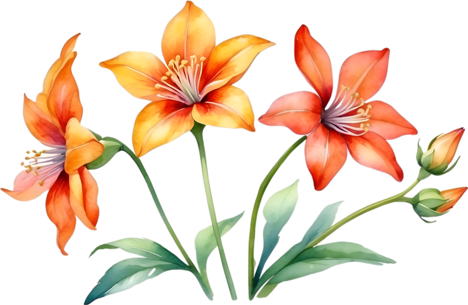 AI generated Watercolor painting of Penta flower. Ai-Generated png