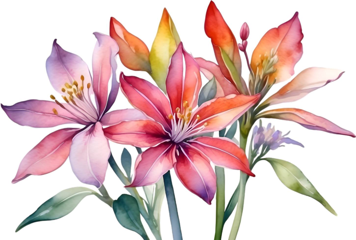 ai generiert Aquarell Gemälde von Penta Blume. KI-generiert png