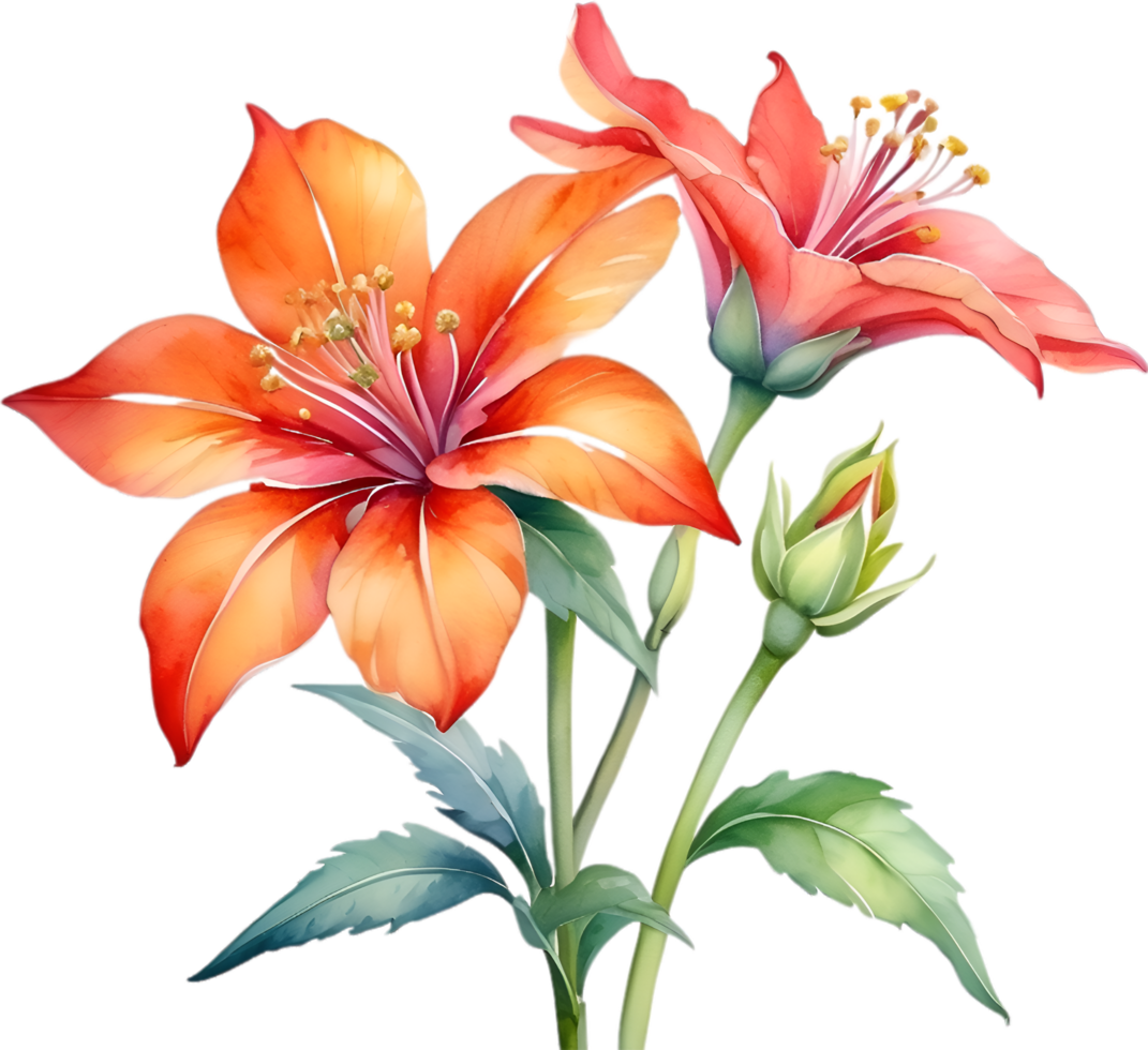 AI generated Watercolor painting of Penta flower. Ai-Generated png