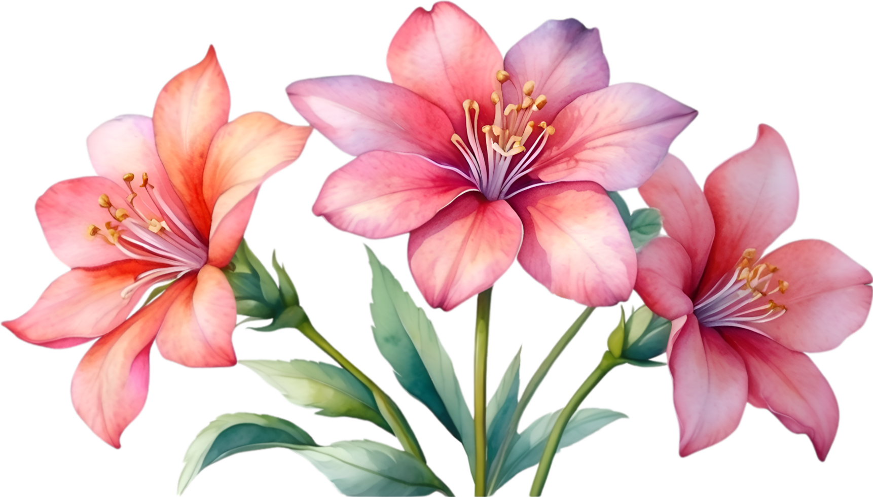 AI generated Watercolor painting of Penta flower. Ai-Generated png