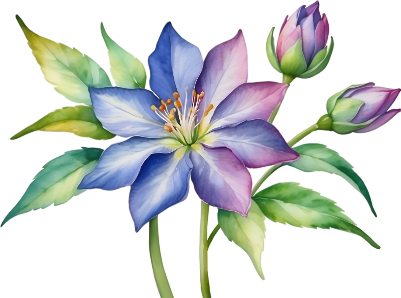 AI generated Watercolor painting of Penta flower. Ai-Generated png