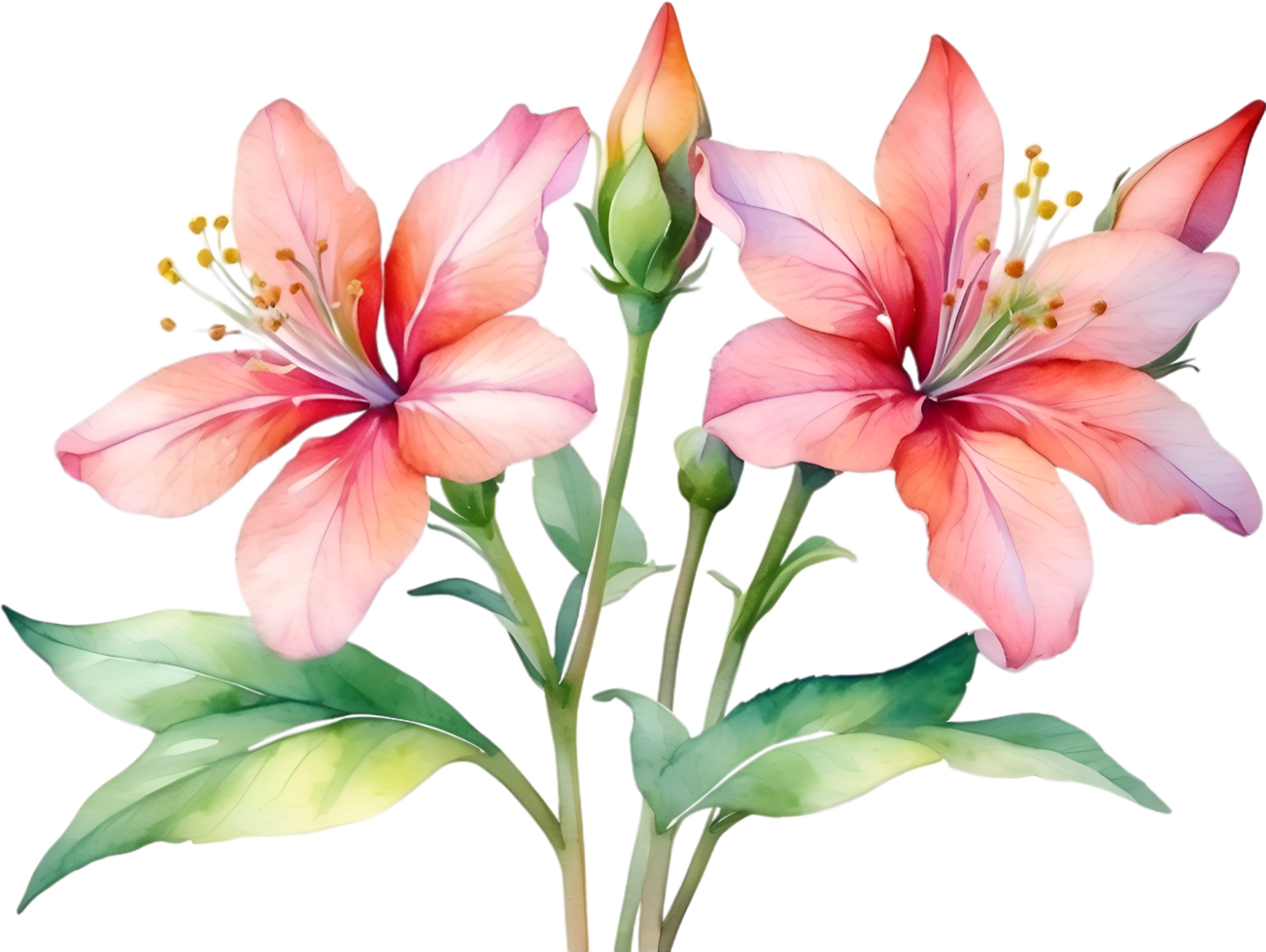AI generated Watercolor painting of Penta flower. Ai-Generated png