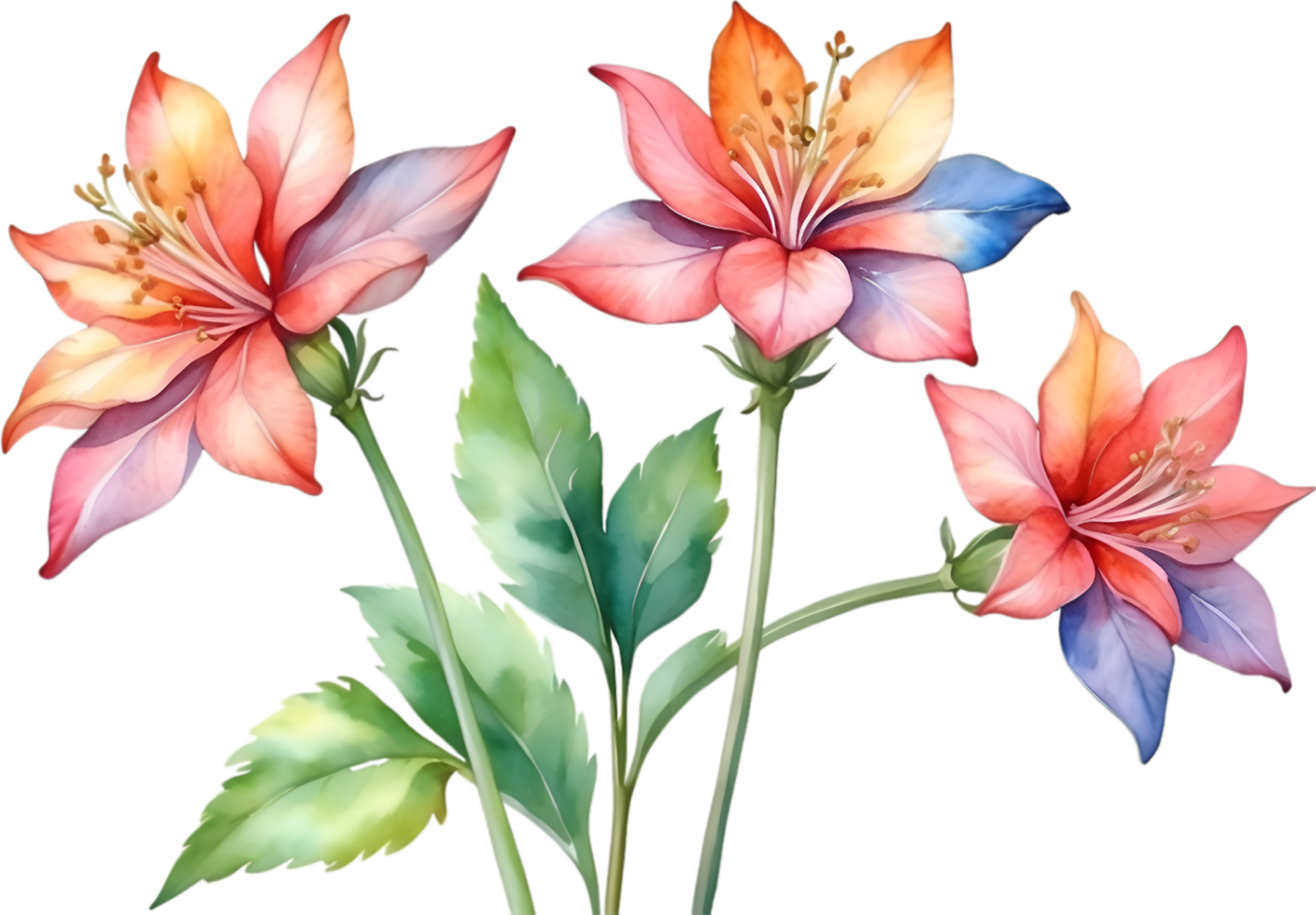 AI generated Watercolor painting of Penta flower. Ai-Generated png