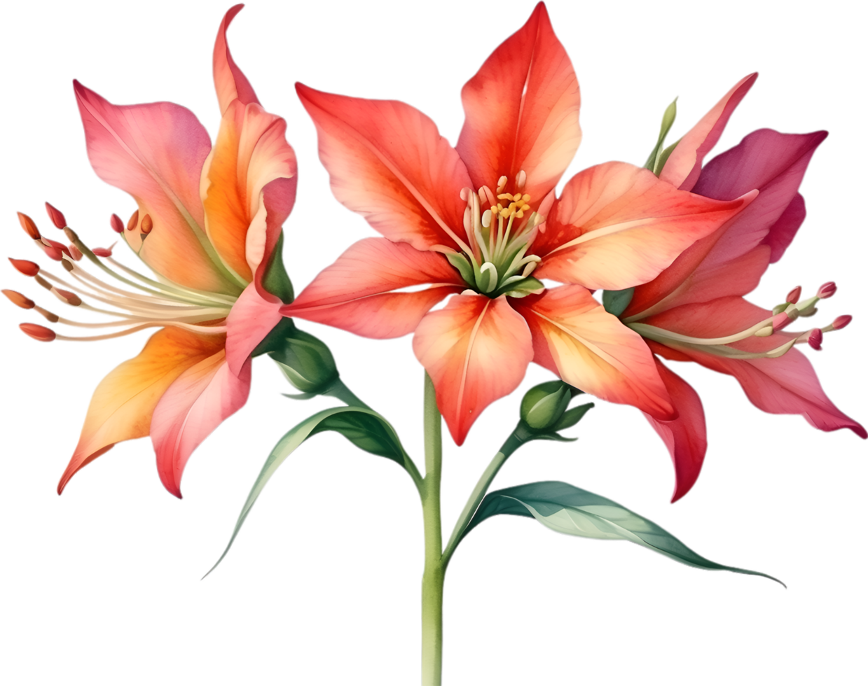AI generated Watercolor painting of Penta flower. Ai-Generated png
