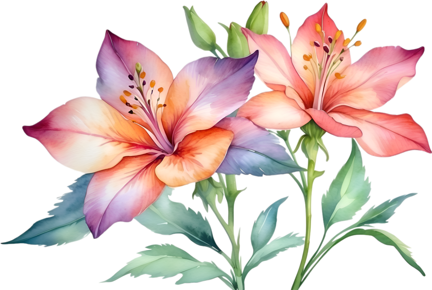 AI generated Watercolor painting of Penta flower. Ai-Generated png