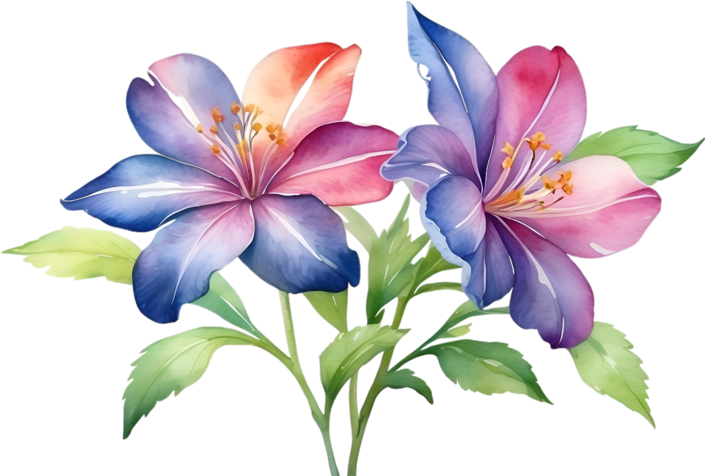 AI generated Watercolor painting of Penta flower. Ai-Generated png