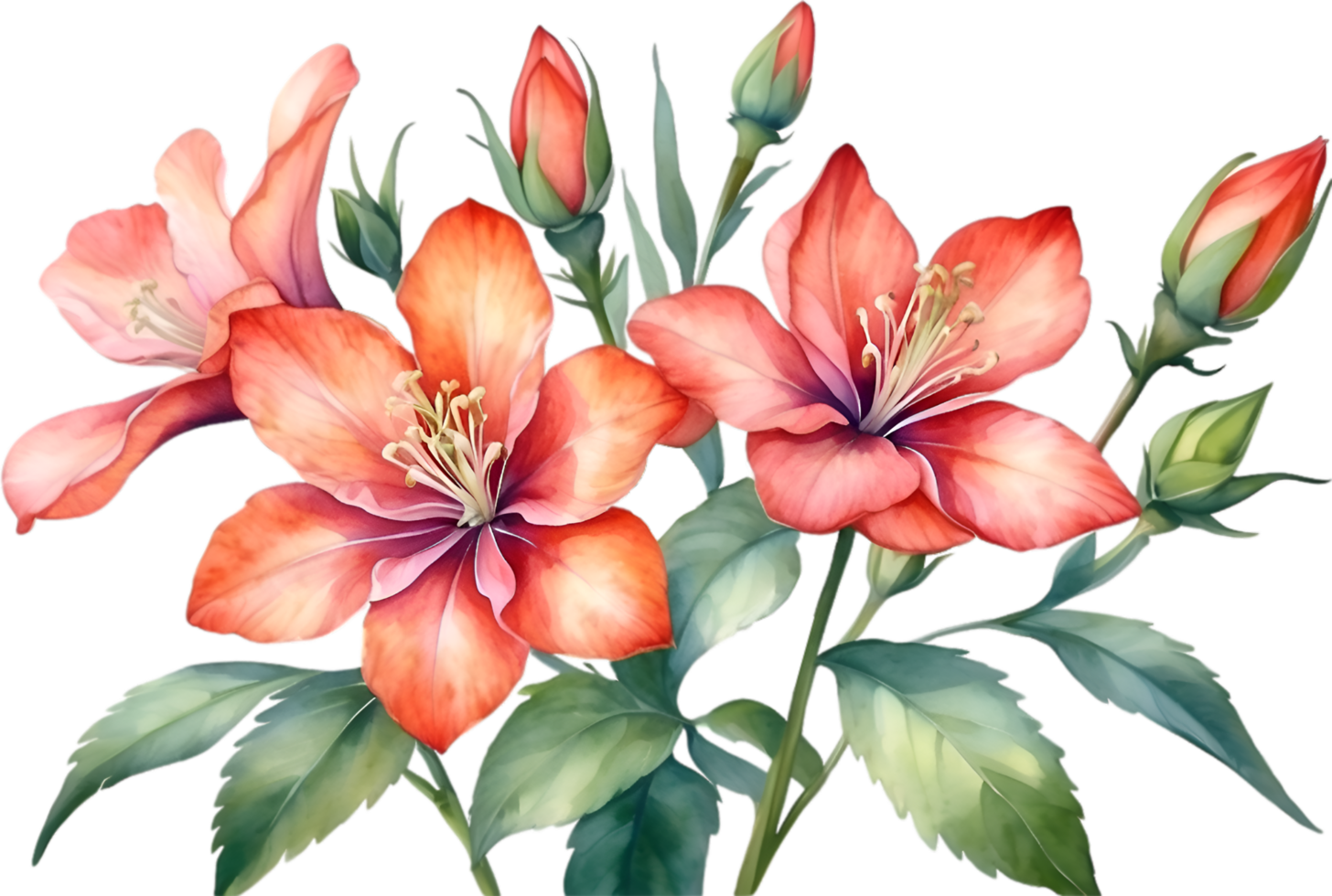 ai gegenereerd waterverf schilderij van penta bloem. ai-gegenereerd png