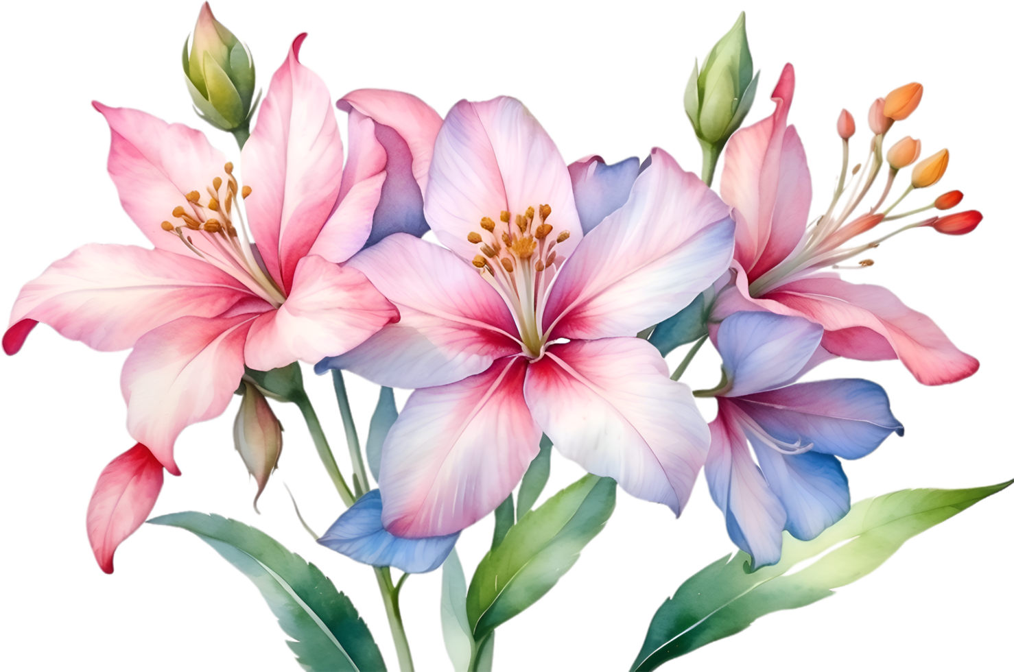 AI generated Watercolor painting of Penta flower. Ai-Generated png