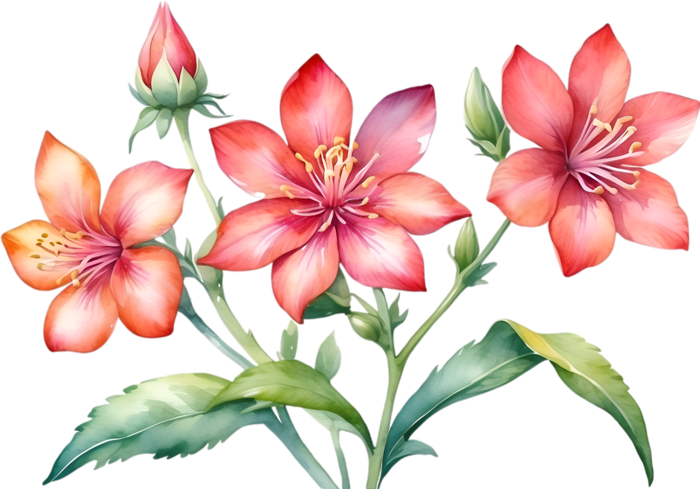 AI generated Watercolor painting of Penta flower. Ai-Generated png