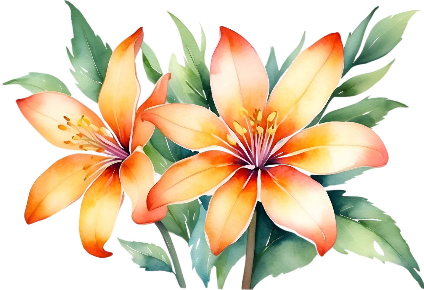 AI generated Watercolor painting of Penta flower. Ai-Generated png