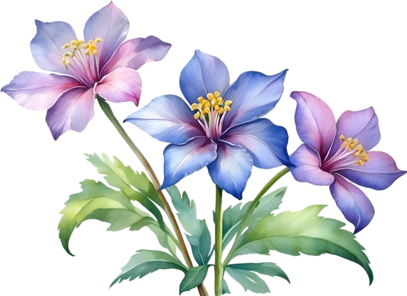 AI generated Watercolor painting of Penta flower. Ai-Generated png