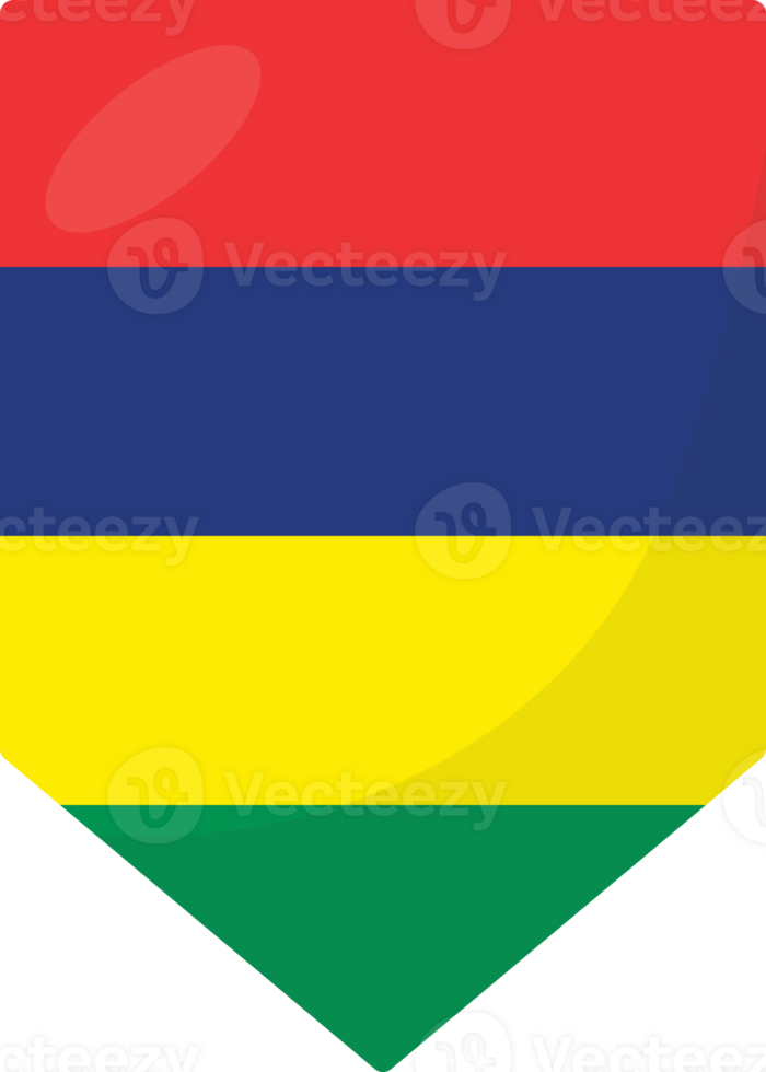 Mauritius flag pennant 3D cartoon style. png