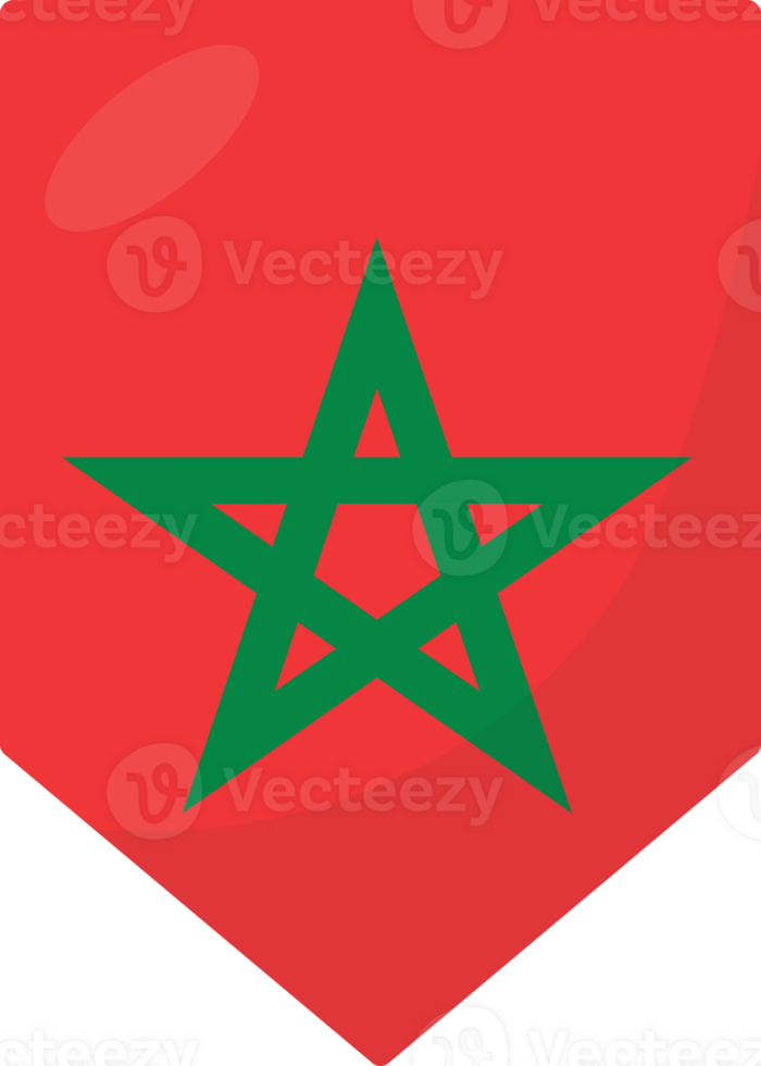 Maroc drapeau fanion 3d dessin animé style. png