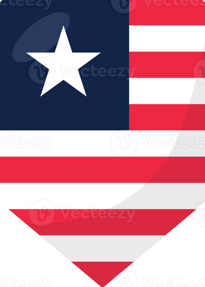 Liberia flag pennant 3D cartoon style. png