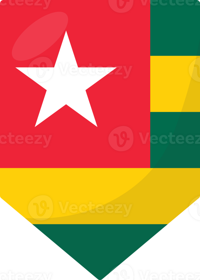 Togo flag pennant 3D cartoon style. png