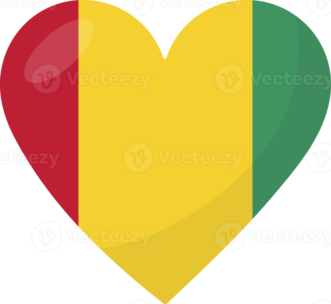 Guinea flag heart 3D style. png