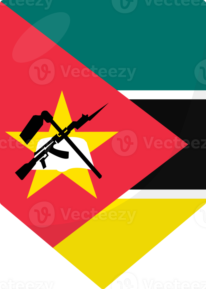 Mozambique flag pennant 3D cartoon style. png