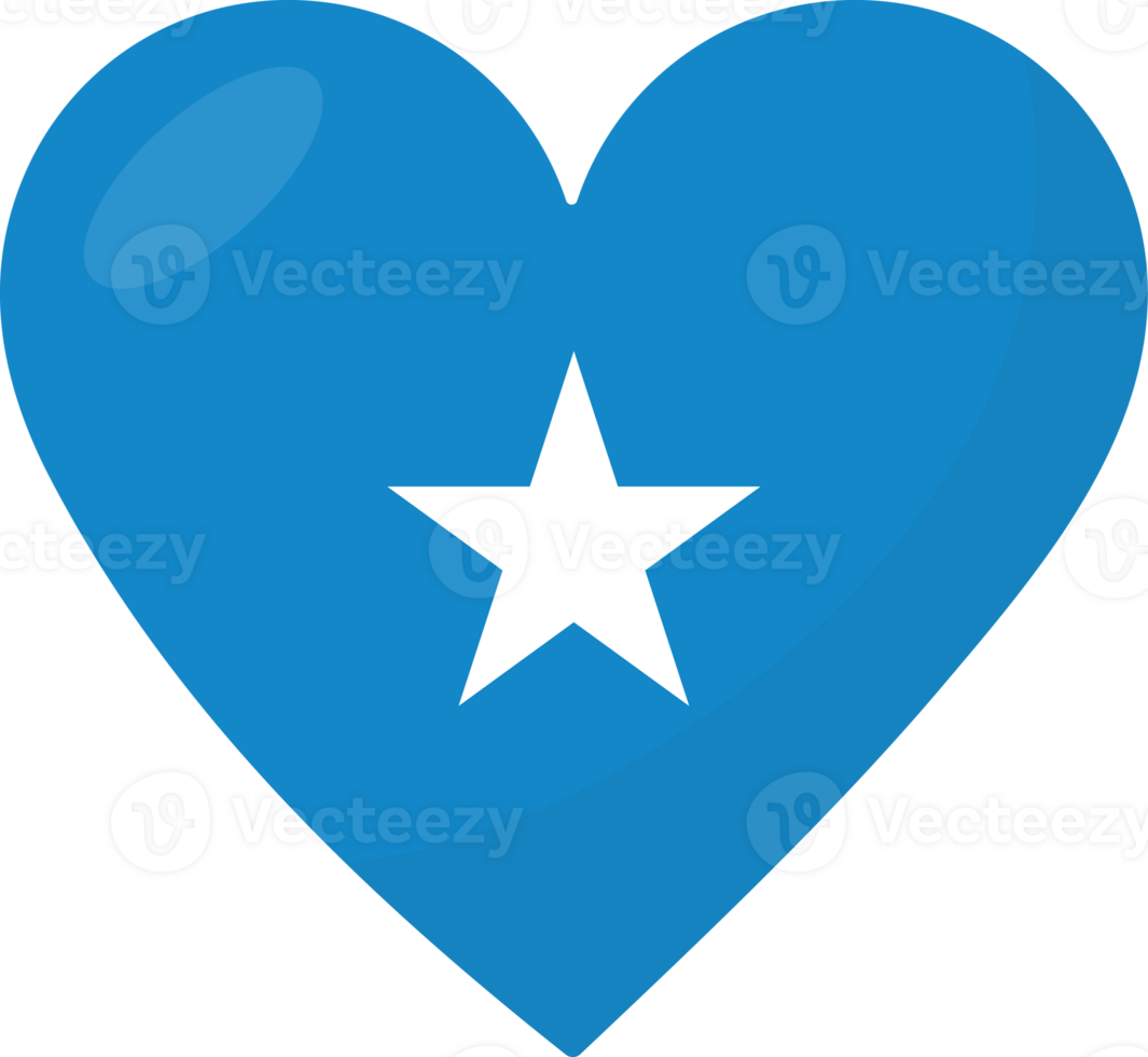 Somalia flag heart 3D style. png