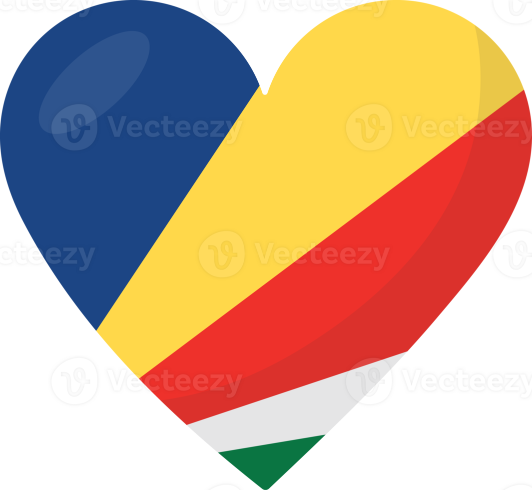 Seychelles flag heart 3D style. png