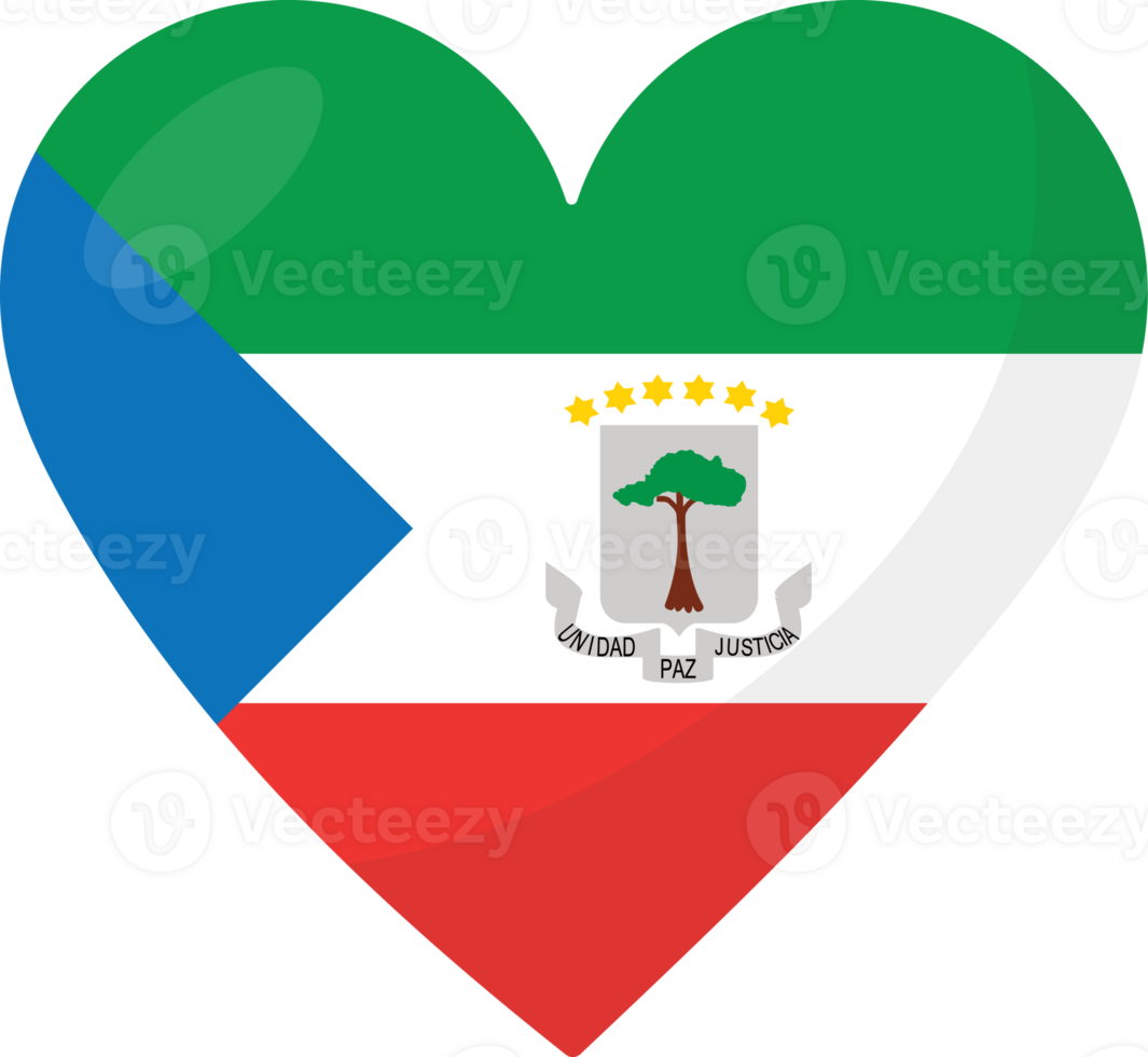 Equatorial Guinea flag heart 3D style. png
