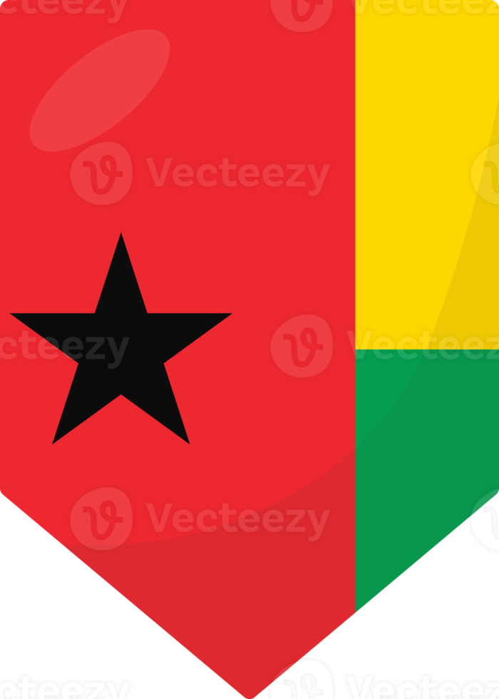 Guinea Bissau flag pennant 3D cartoon style. png