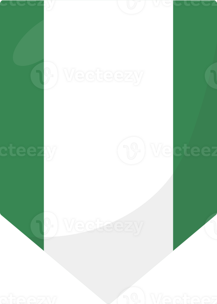 Nigeria flag pennant 3D cartoon style. png