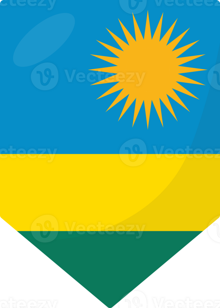 Rwanda flag pennant 3D cartoon style. png