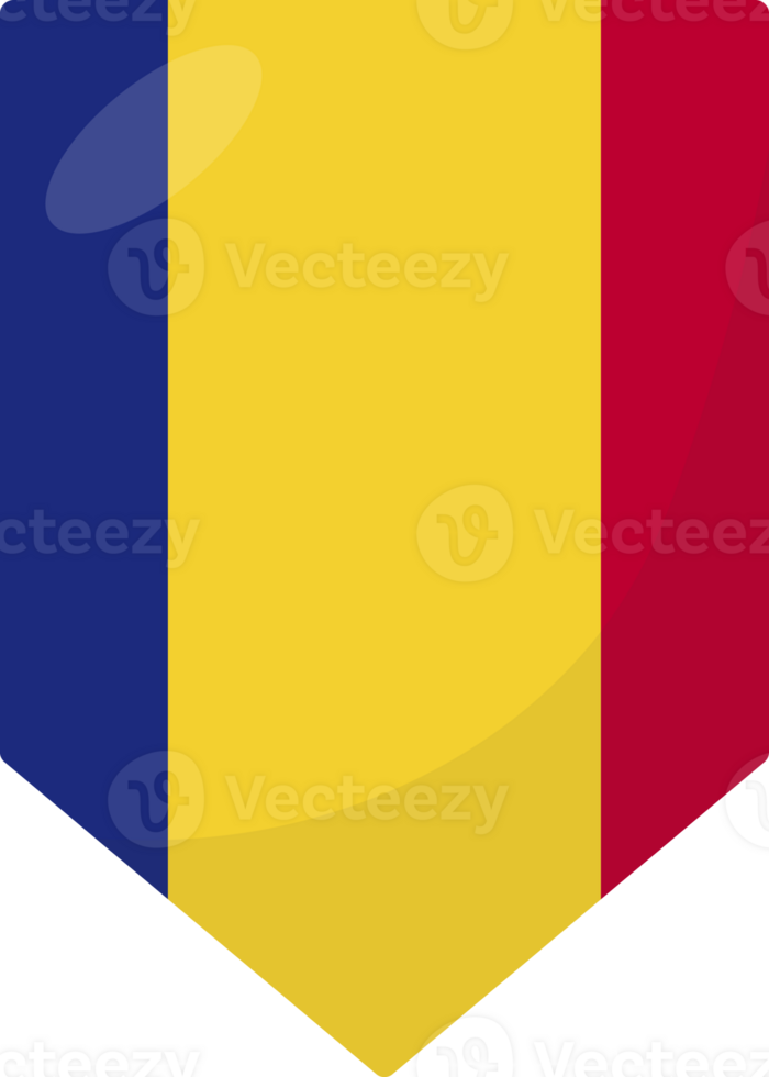 Chad flag pennant 3D cartoon style. png