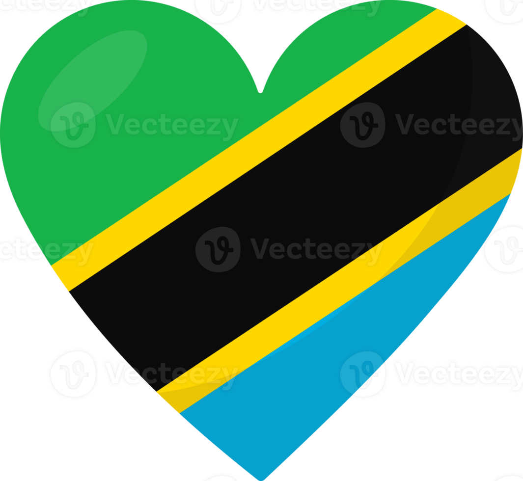 Tanzania flag heart 3D style. png