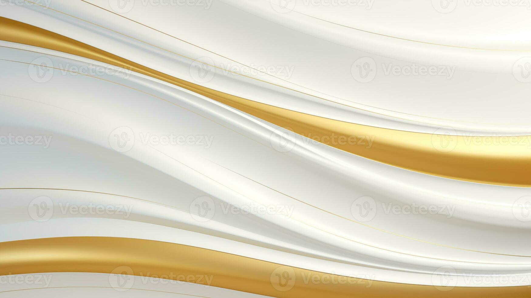 AI generated Abstract white wavy background with streaks of gold color. Textured backdrop. Elegant white modern architecture art. photo
