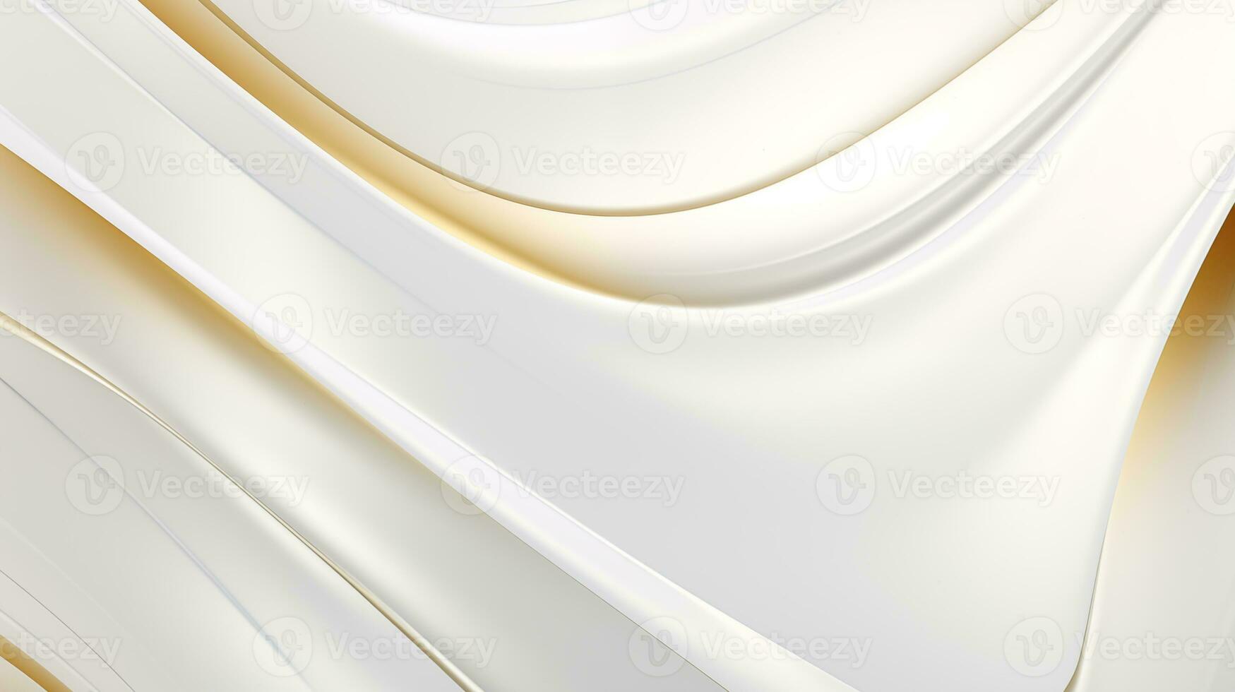 AI generated Abstract white wavy background with streaks of gold color. Textured backdrop. Elegant white modern architecture art. photo