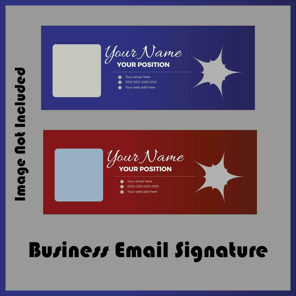 Business email signature with a photo place modern and minimal layout vector