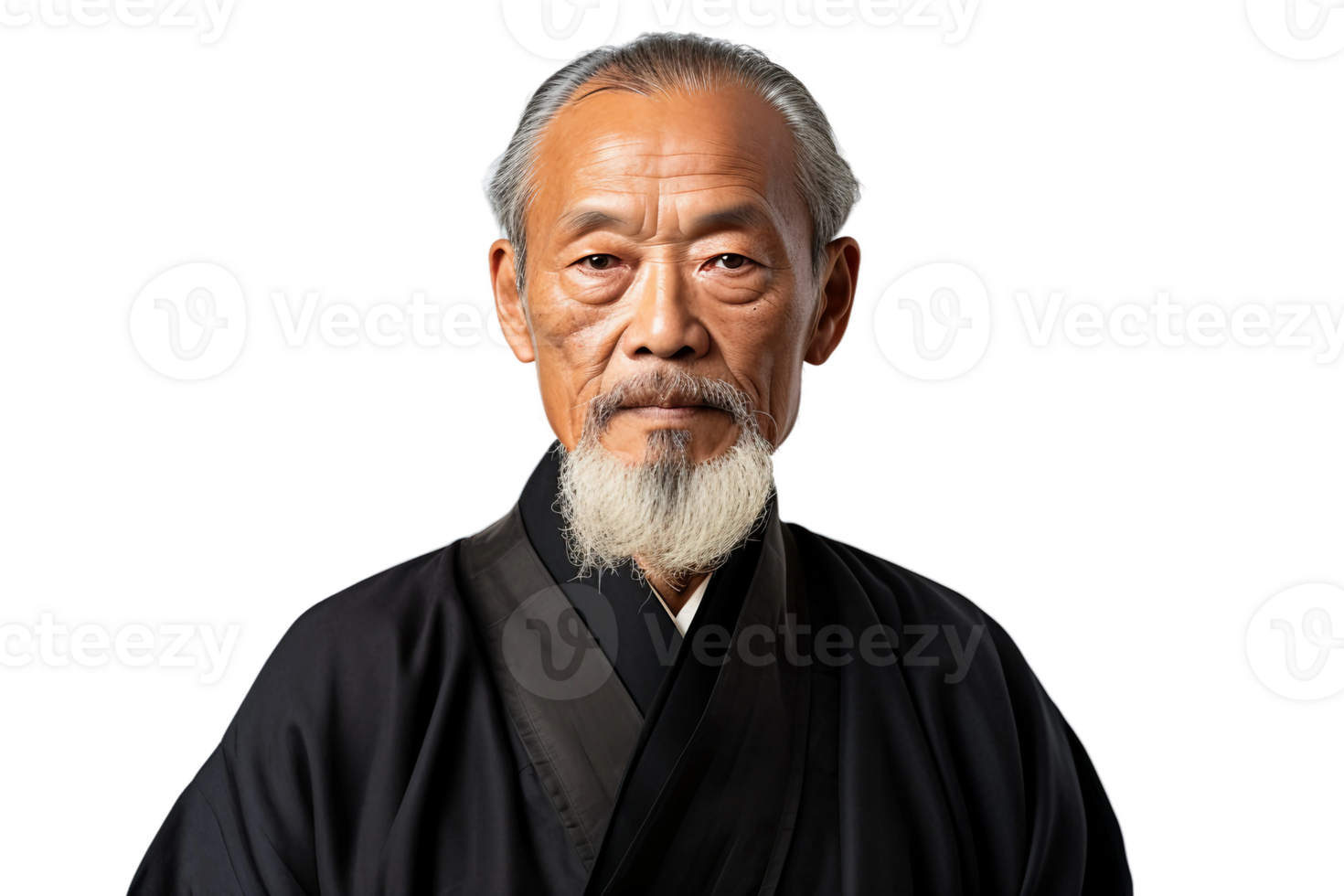 AI generated Portrait of a Chinese Man Isolated on Transparent Background. png
