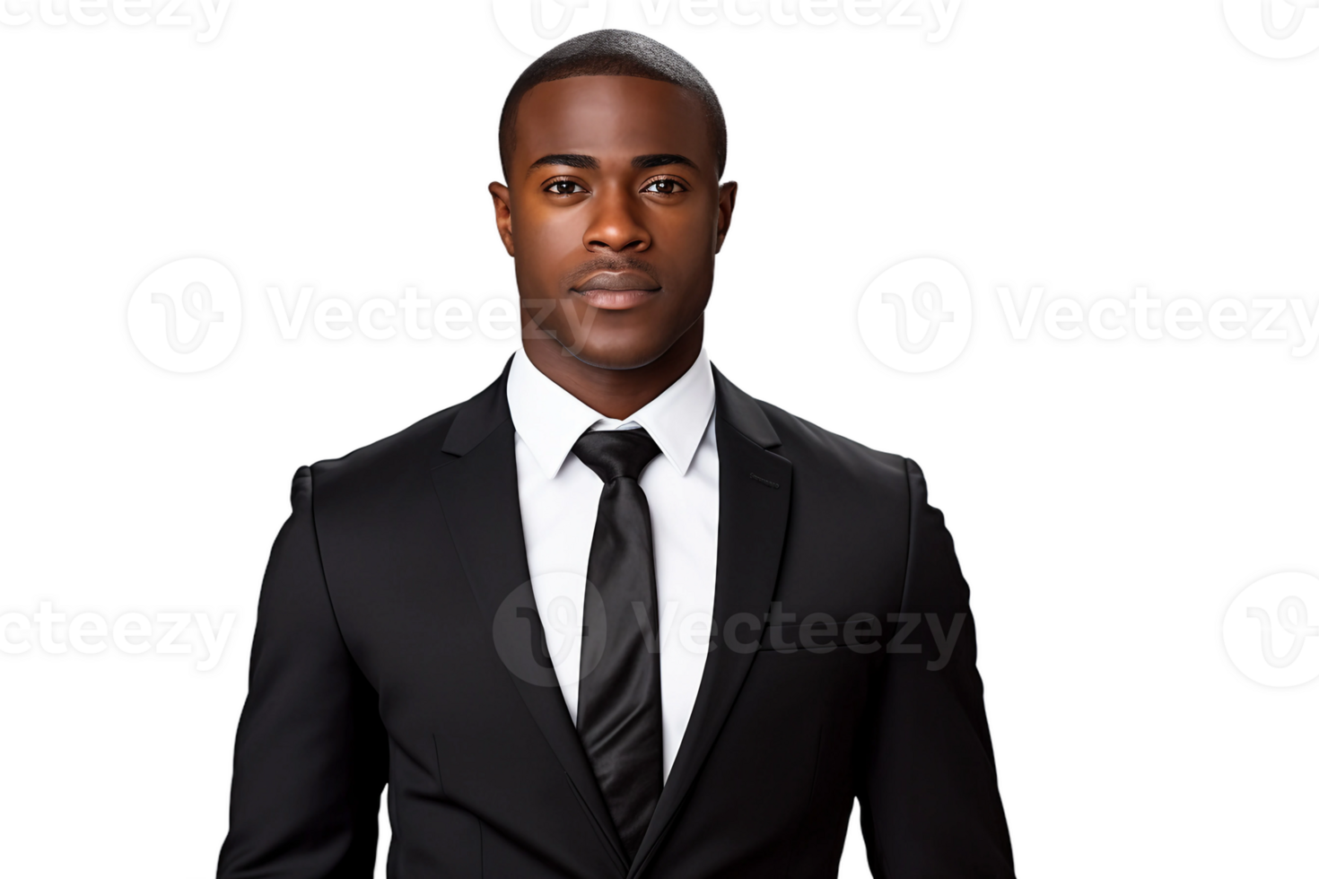 AI generated Black Man in Business Suit for a Meeting Isolated on Transparent Background. png