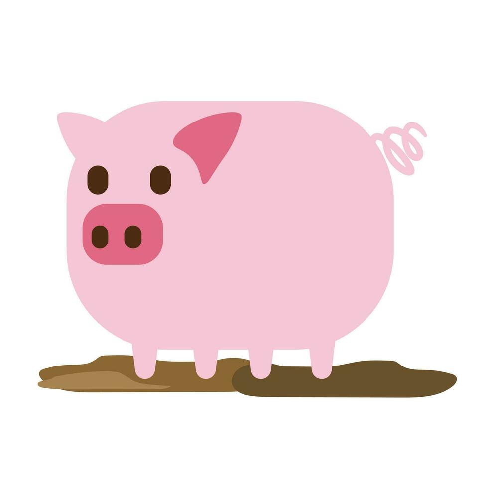 Flat design vector of an adorable pig