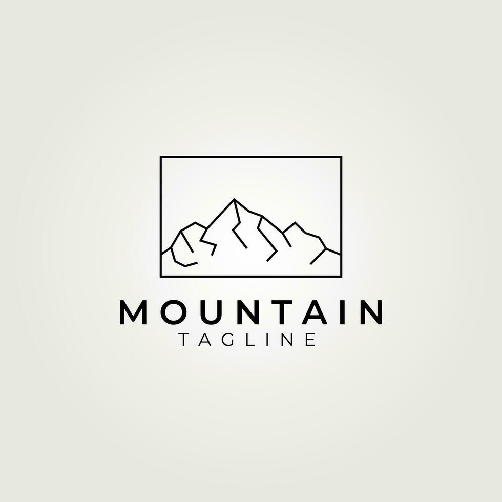 mountain outline logo vector vintage illustration design